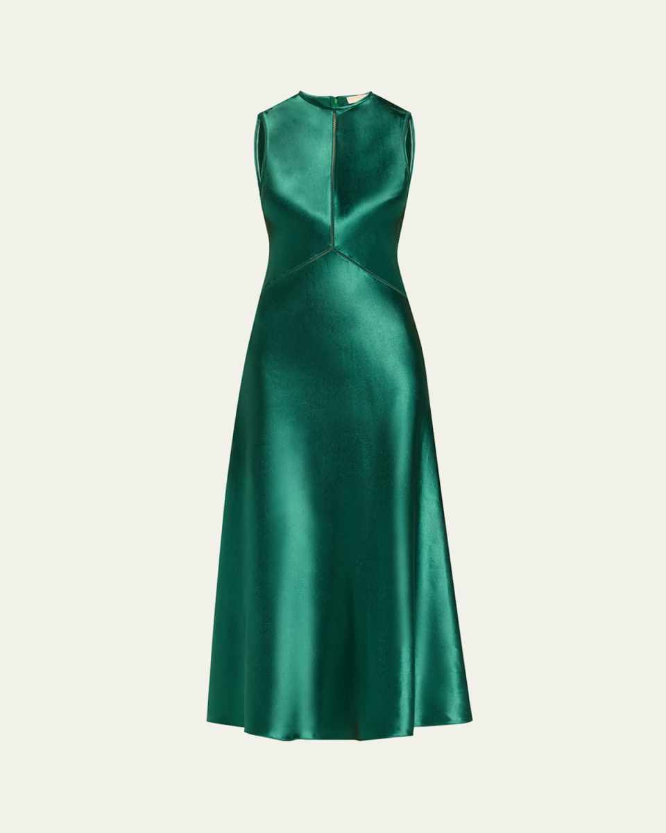 Lisbet Sleeveless Satin Midi Dress